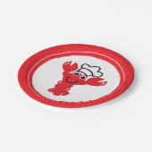 レッドロブスターシェフハットキュートカートカートゥーンイラストレーション ペーパープレート (アングル)