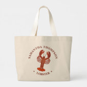 レッドロブスターシーフードスーパーパーソナライズされた ラージトートバッグ (裏面)