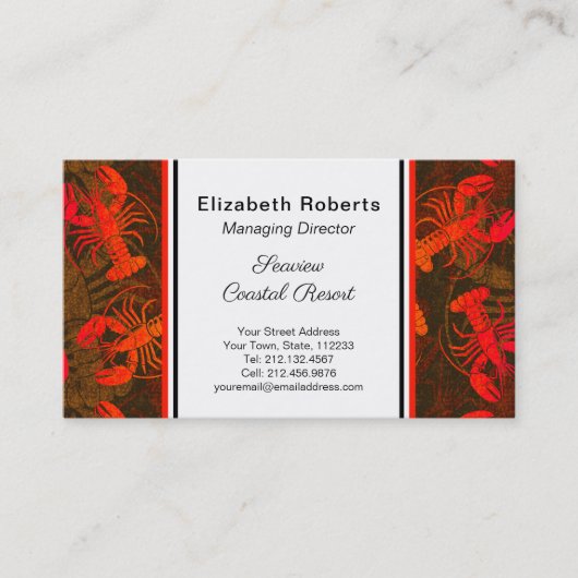 レッドロブスターシーフードレストラン又はメインリゾート 名刺 (正面)