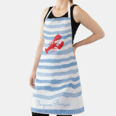 レッドロブスターストライプウォーターカラーファミリー懇親会文字 エプロン (インサイチュ)