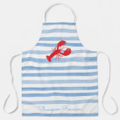 レッドロブスターストライプウォーターカラーファミリー懇親会文字 エプロン (正面)
