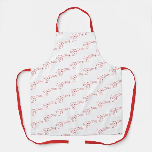 レッドロブスターパターン – ビーチハウス エプロン (正面)