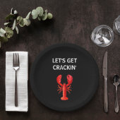 レッドロブスターパーティー引用文ブラック ペーパープレート