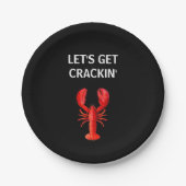 レッドロブスターパーティー引用文ブラック ペーパープレート (正面)