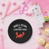 レッドロブスターパーティー引用文レトロブラック ペーパープレート (パーティー)