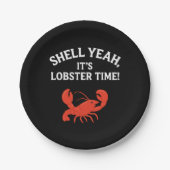 レッドロブスターパーティー引用文レトロブラック ペーパープレート (正面)