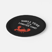 レッドロブスターパーティー引用文レトロブラック ペーパープレート (アングル)