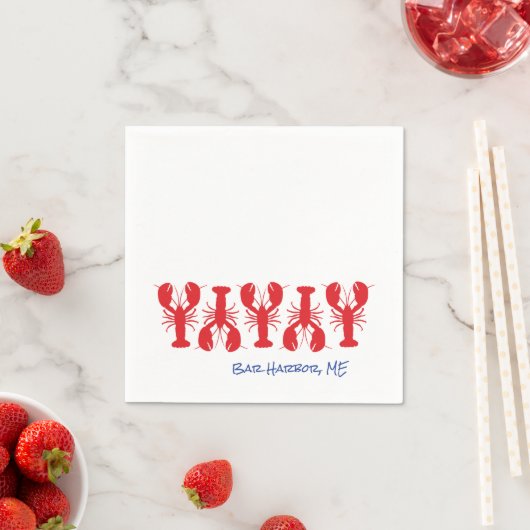 レッドロブスターブルーカスタムロケーションコースト名門私立校風の スタンダードカクテルナプキン (インサイチュ)