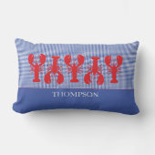 レッドロブスターブルーホワイトカスタム文字名門私立校風の ランバークッション (正面)