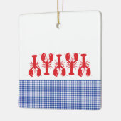 レッドロブスターブルーホワイトギンガムファミリー懇親会年 セラミックオーナメント (左)