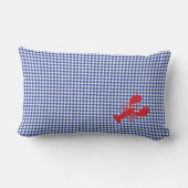 レッドロブスターブルーホワイト名門私立校風のギンガムホームデコール ランバークッション (裏面)