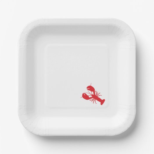 レッドロブスターベイクコーストビーチ海メインおもしろい ペーパープレート (正面)
