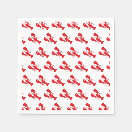レッドロブスターベイクコーストビーチ海モダンおもしろい スタンダードカクテルナプキン (正面)