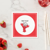 レッドロブスターベイクシェフハットストライプ スタンダードカクテルナプキン (インサイチュ)