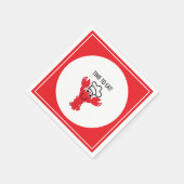 レッドロブスターベイクシェフハットストライプ スタンダードカクテルナプキン (角)