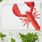 レッドロブスターホワイトハローサマーネーム魚介類 キッチンタオル (折り畳み)