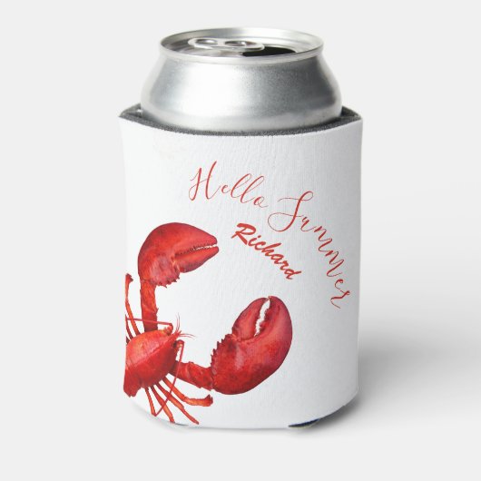 レッドロブスターホワイトハローサマーネーム魚介類 缶クーラー (缶裏面)