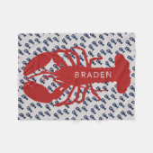 レッドロブスター少年の名前パーソナライズされた フリースブランケット (正面(横))