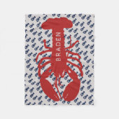 レッドロブスター少年の名前パーソナライズされた フリースブランケット (正面)