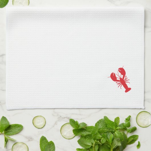 レッドロブスター沿岸ビーチ海メインおもしろい キッチンタオル (折り畳み)