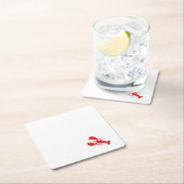 レッドロブスター沿岸ビーチ海メインおもしろい スクエアペーパーコースター (インサイチュ)