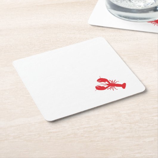 レッドロブスター沿岸ビーチ海メインおもしろい スクエアペーパーコースター (アングル)