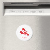 レッドロブスター沿岸ビーチ海メインおもしろい マグネット (インサイチュ (食洗機))