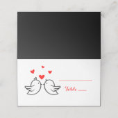 レッドロブバードハート護衛カード – 結婚披露宴 プレイスカード (外部開封)