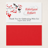 レッドロマンス結婚式の引き出物ラベル (正面&裏面)