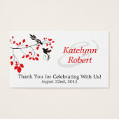 レッドロマンス結婚式の引き出物ラベル (正面)