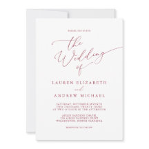 レッドロマンチックホリデーミニマル結婚式招待状