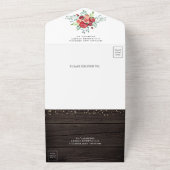 レッドロモダンゼスフローラバーンウッド結婚ズ オールインワン招待状 (外側)