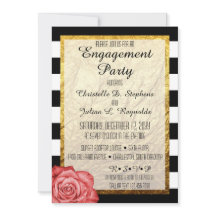 レッドロモダンーズゴールドフェイクフォイル婚約パーティ