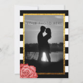 レッドロモダンーズゴールドフェイクフォイル婚約パーティ 招待状 (裏面)