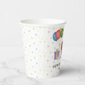 レッドロングヘアダッシュントゥーンカートゥーンドッグハッピーバースデー 紙コップ (右)