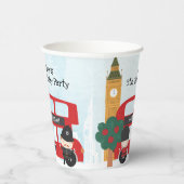 レッドロンドンバスアンドクロックタワー子供の誕生日パーティー 紙コップ (右)