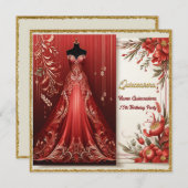 レッドロンフォーマルグドレスキンセアニラフラットカード (正面/裏面)