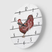 レッドロースターカントリーフランスのシープラップファームハウスデコール ラージ壁時計 (傾斜)