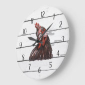 レッドロースターカントリーフランスのシープラップファームハウスデコール ラージ壁時計 (傾斜)