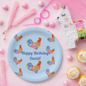 レッドロースターチキンズボーイズハッピーバースデー名 ペーパープレート (パーティー)