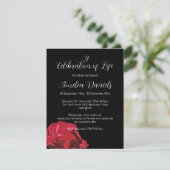 レッドローズお祝いオブライフカード 招待状 (スタンド正面)