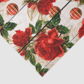 レッドローズとウッドデコページのクリスマスオーナメント 薄葉紙 (詳細)