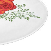 レッドローズとデイジー カッティングボード (角)