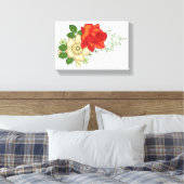 レッドローズとデイジー キャンバスプリント (インサイチュ (寝室))