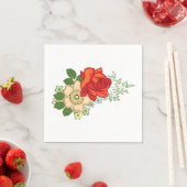 レッドローズとデイジー スタンダードカクテルナプキン (インサイチュ)