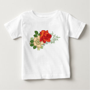 レッドローズとデイジー ベビーTシャツ