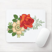 レッドローズとデイジー マウスパッド (マウス)