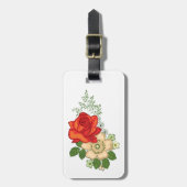 レッドローズとデイジー ラゲッジタグ (正面縦)