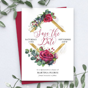 レッドローズとユーカリエレガントキンセアニェラ セーブザデート