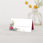 レッドローズとユーカリ葉ス プレイスカード (正面)